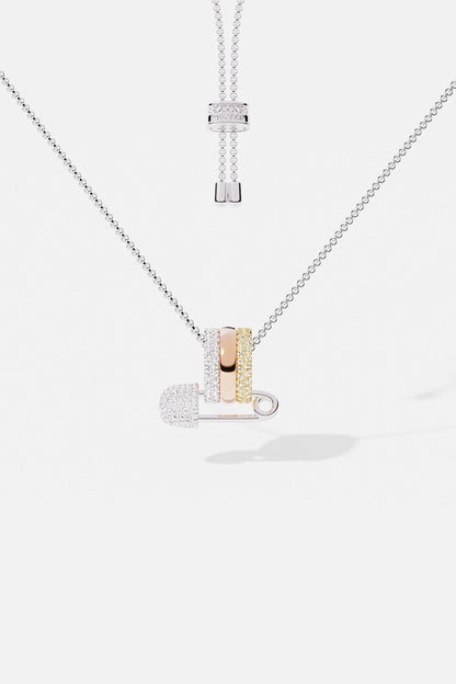 Multicolor Safety Pin Adjustable Necklace