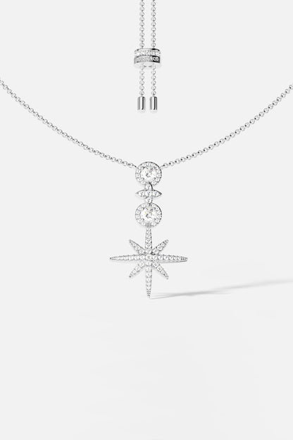 Pavé Météorites & Circles Adjustable Necklace
