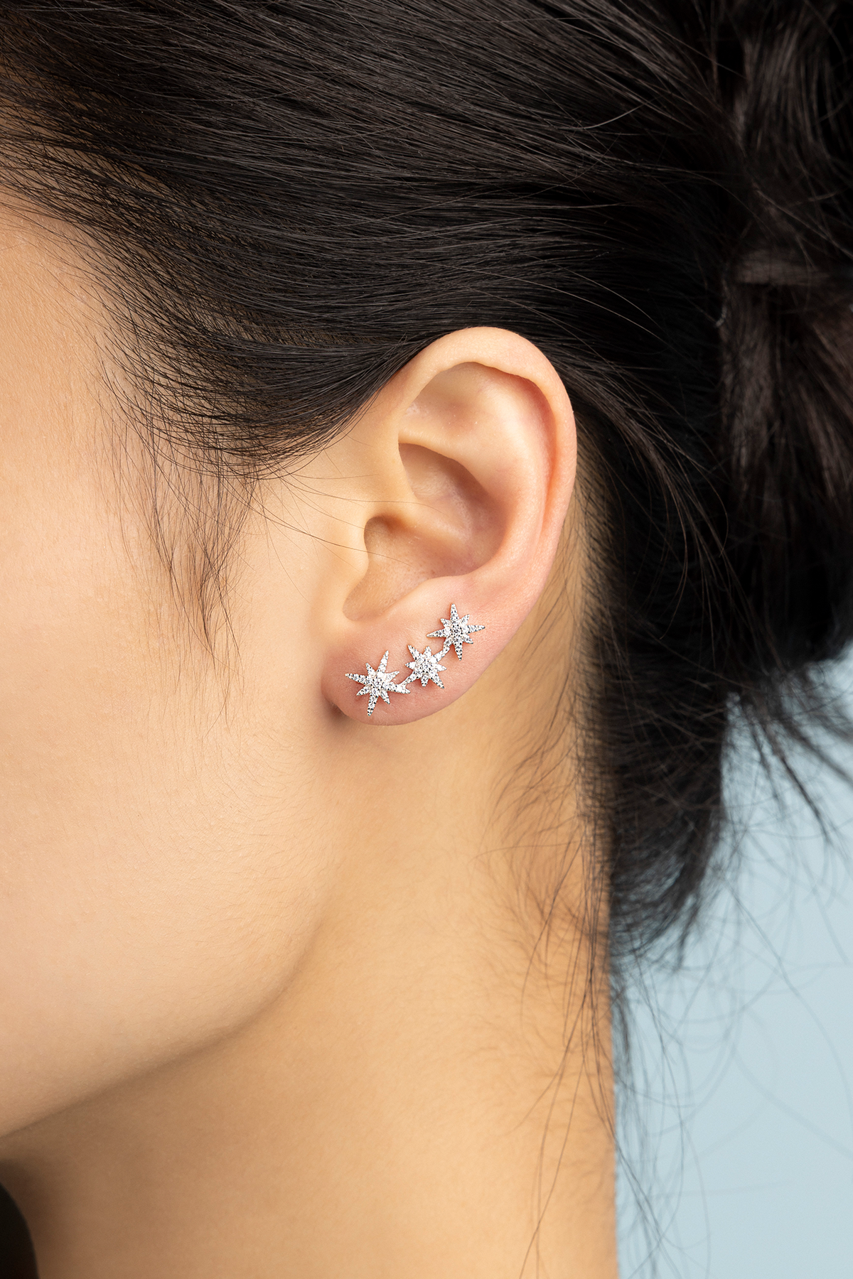 Asymmetric Triple Météorites Earrings