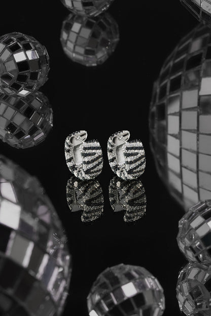 Zebra Hoop Earrings