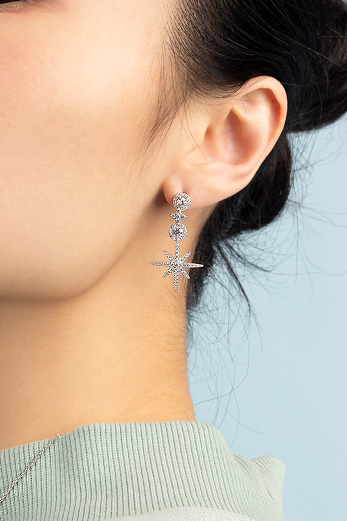 Pavé Météorites & Circles Drop Earrings
