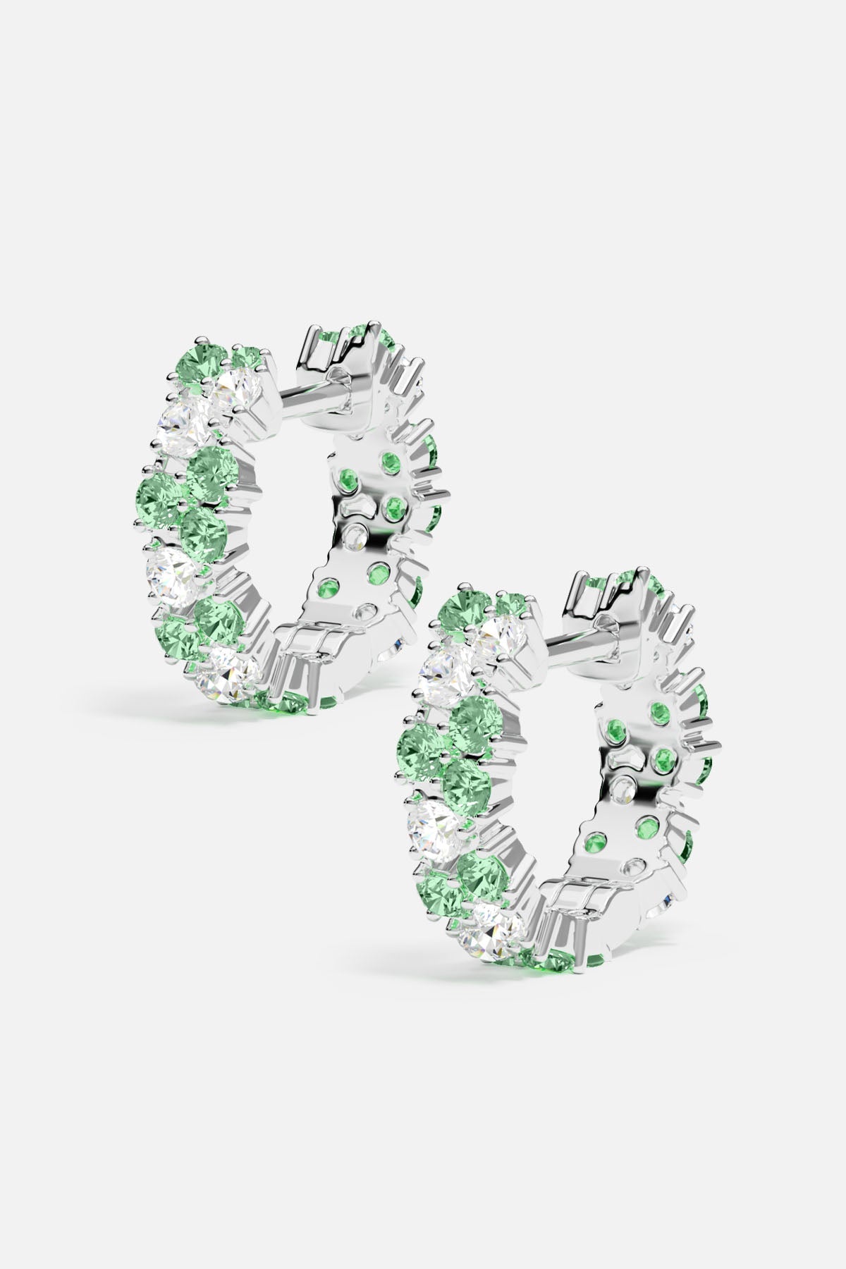 Pastel Green Drop Huggie Earrings