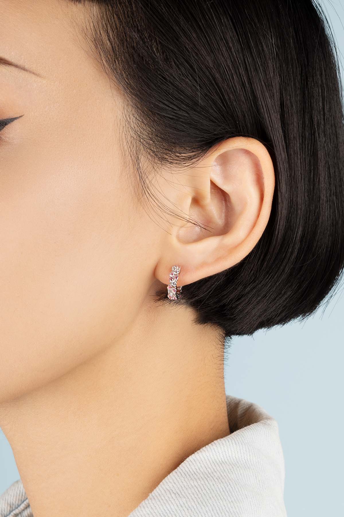 Rose Drop Huggie Earrings
