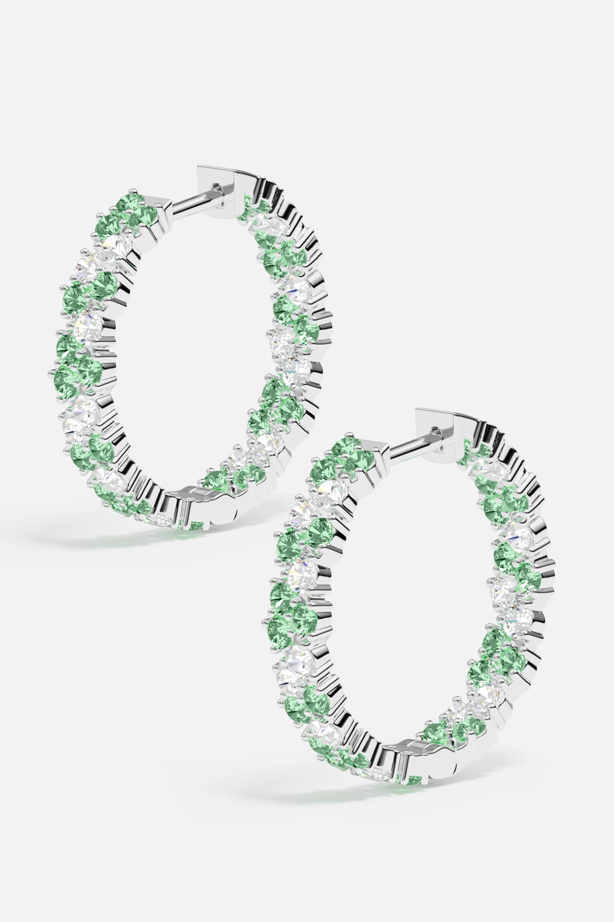 Pastel Green Drop Hoop Earrings