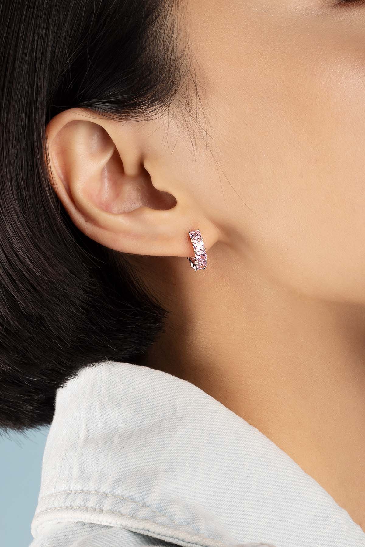 Rose Eclat Huggie Earrings