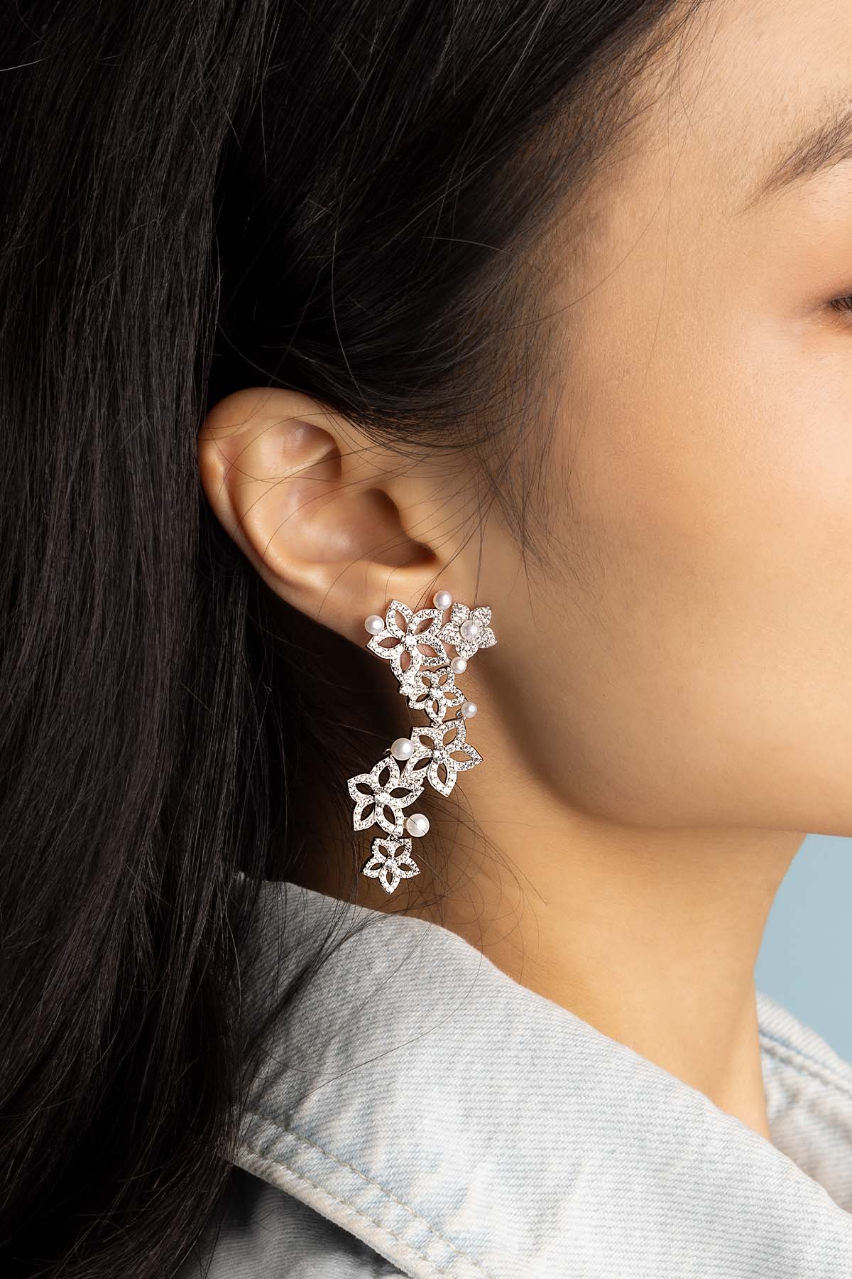 Pearl Blossom Ear Jackets