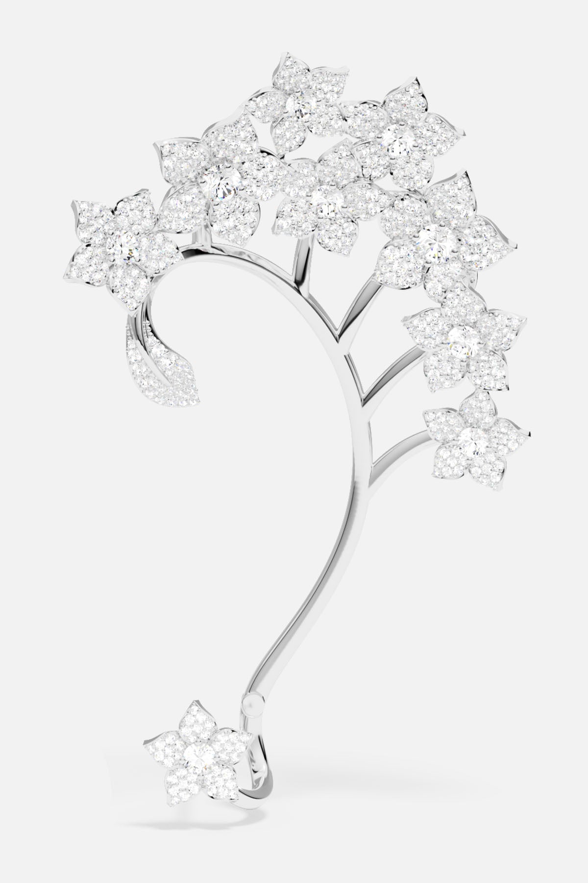 Asymmetric Blossom Stud Earring & Ear Cuff