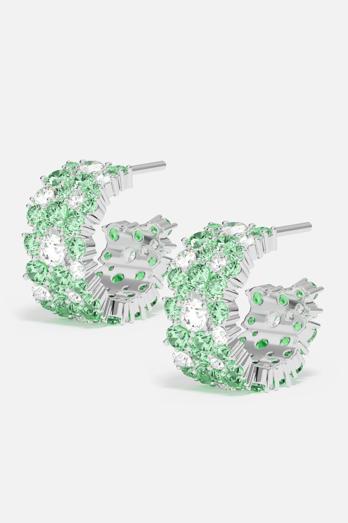Pastel Green Drop Huggie Earrings