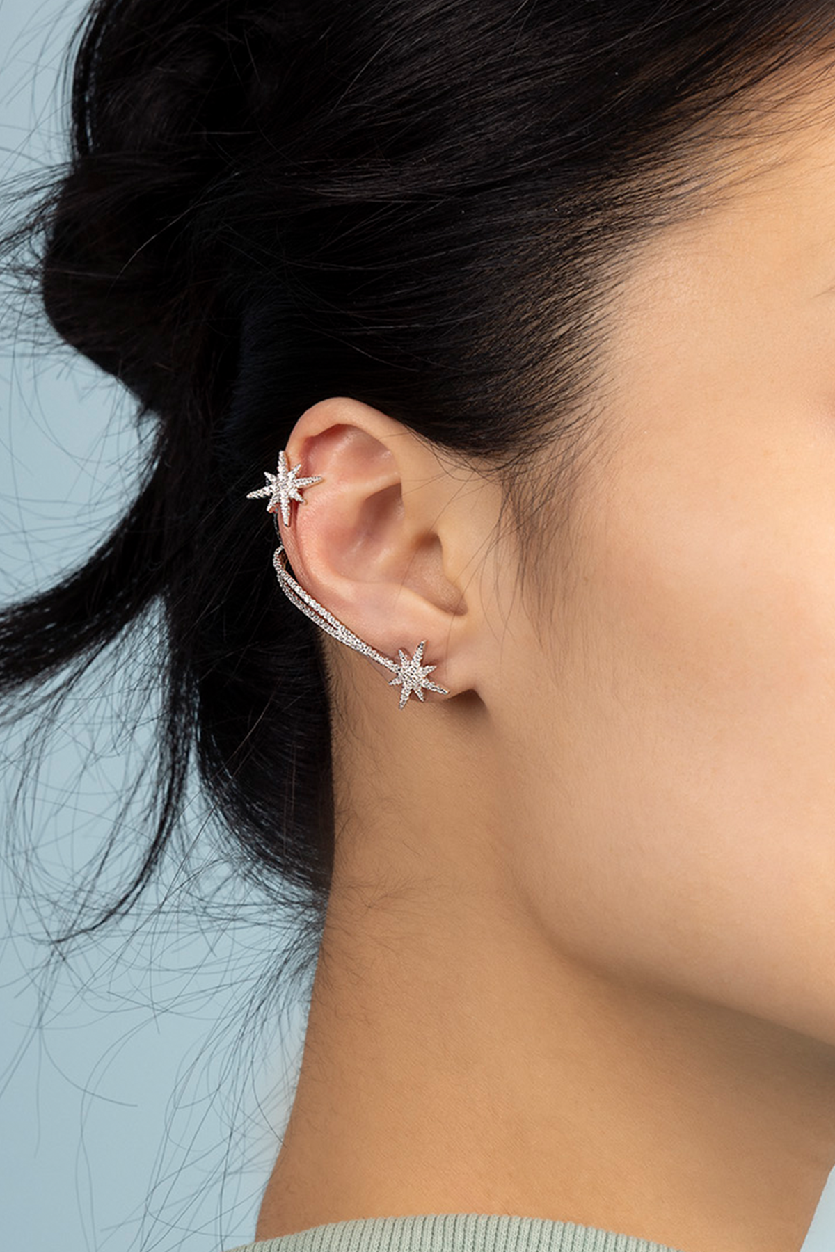 Asymmetric Double Météorites Ear Cuff