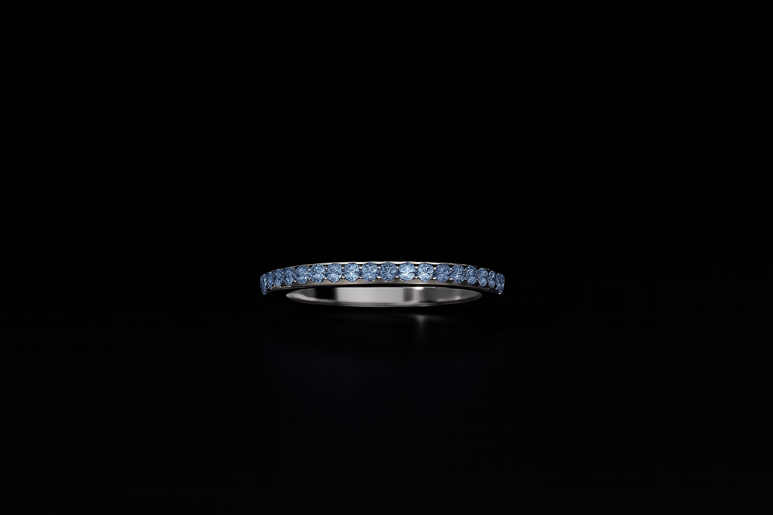 Aqua Linear Pavé Ring