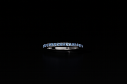 Aqua Linear Pavé Ring
