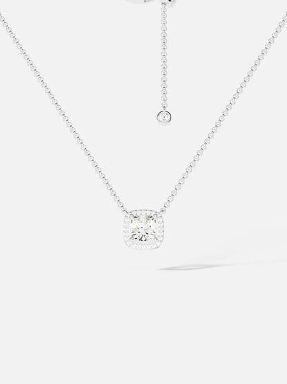 Adjustable Necklace with Small Square Stone