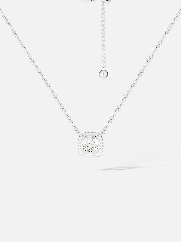 Adjustable Necklace with Small Square Stone