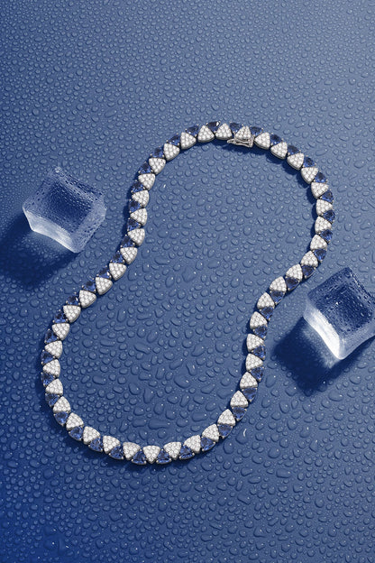 White & Blue Triangle Choker