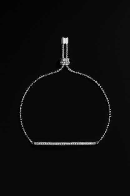 Adjustable Bracelet with Paved Line