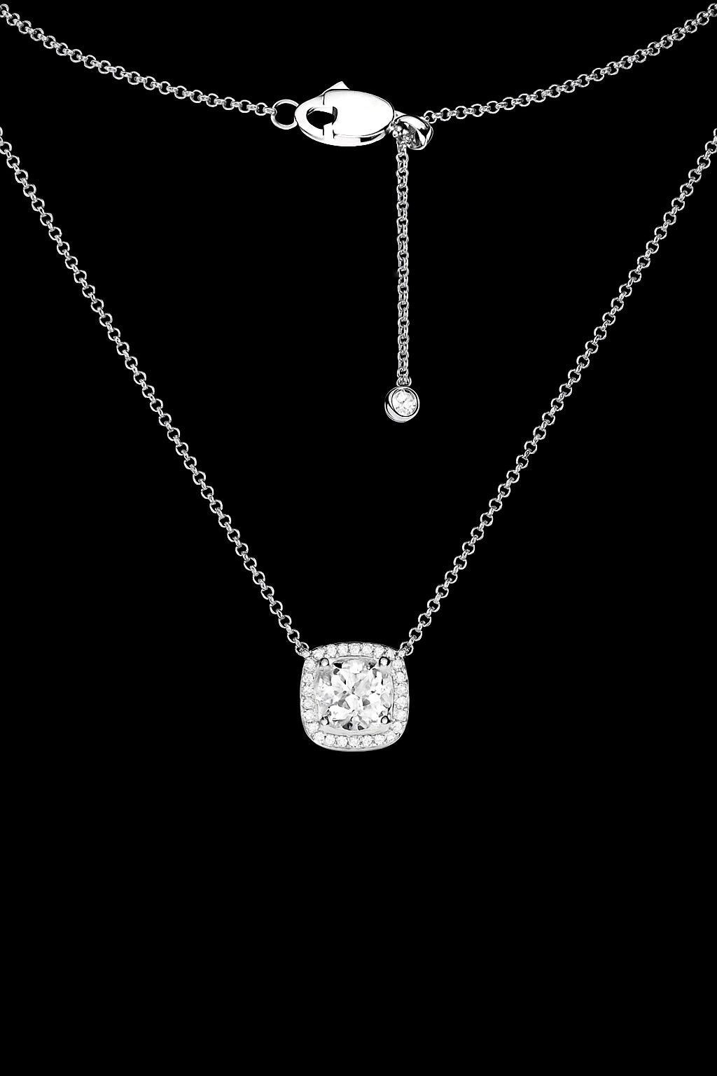 Adjustable Necklace with Small Square Stone