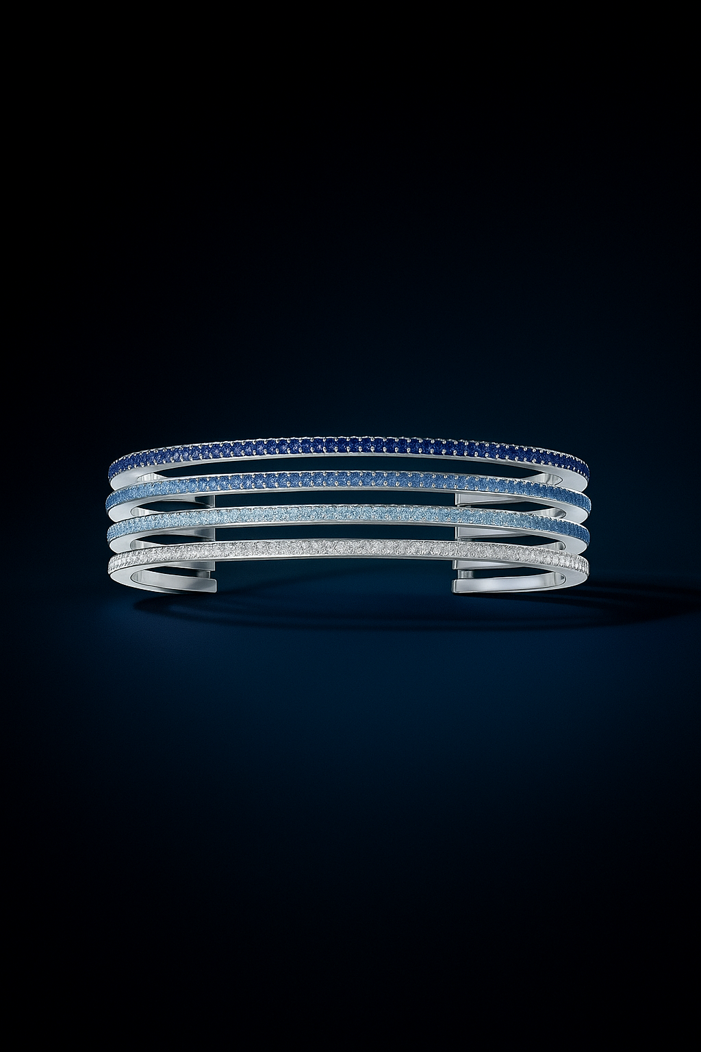 Aqua Linear Pavé Bangle