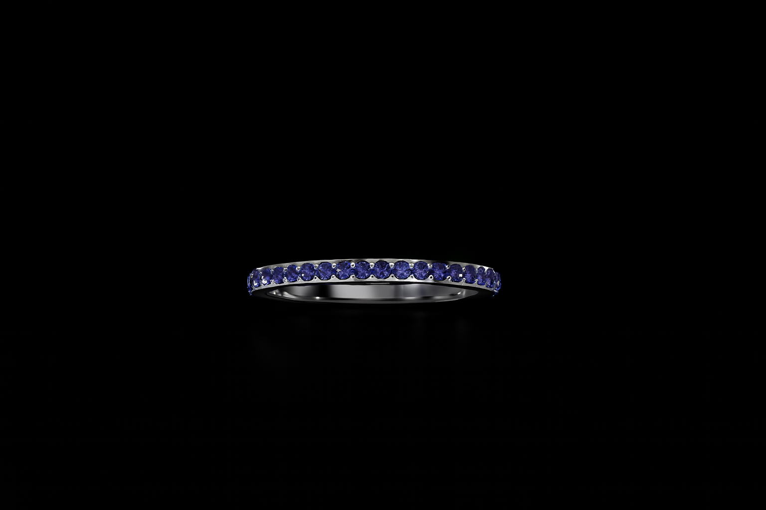 Blue Linear Pavé Ring