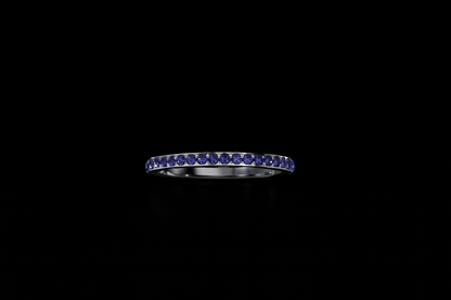 Blue Linear Pavé Ring
