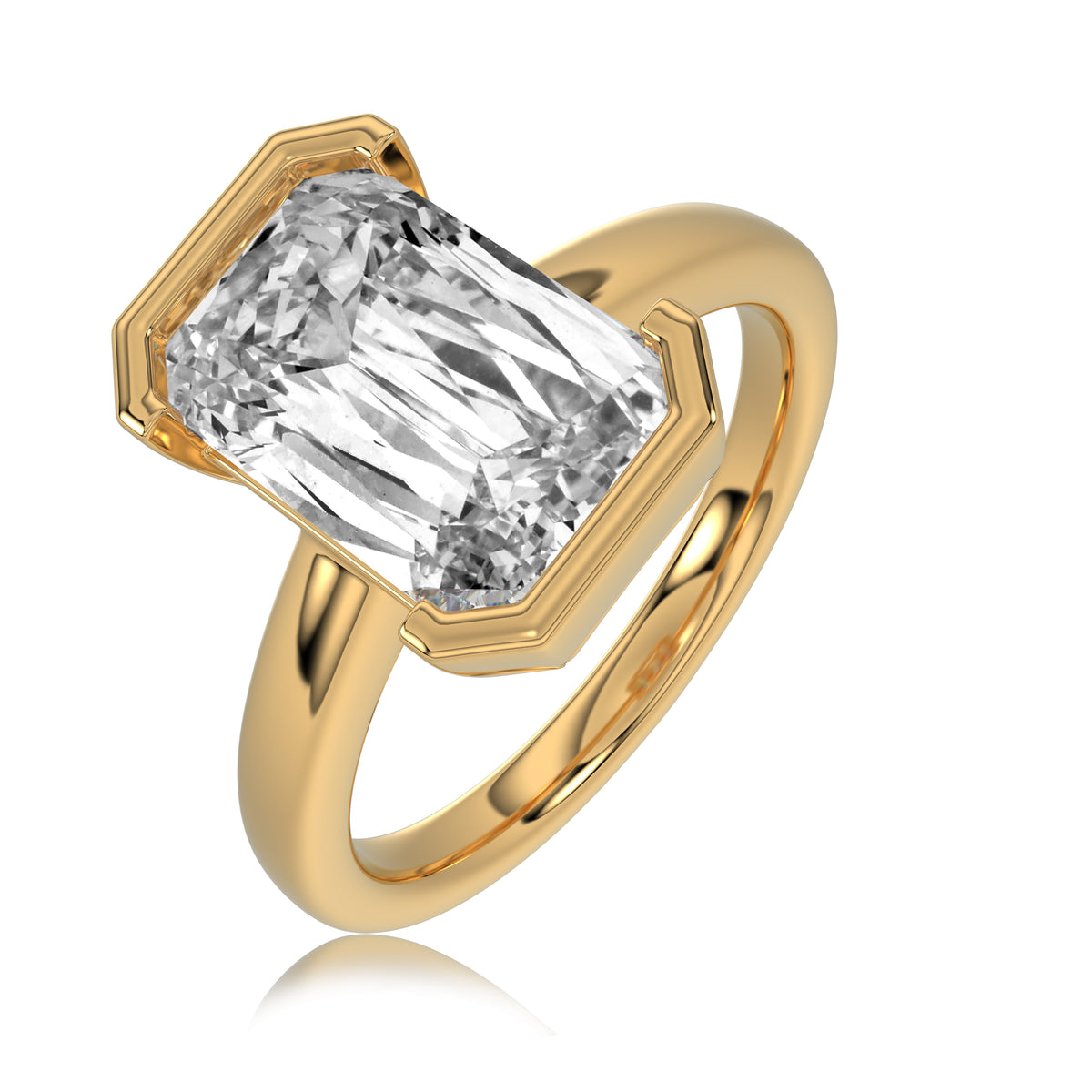 Criss Cut Solitaire Ring
