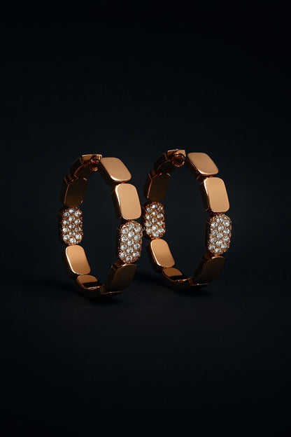Dainty Rose Gold Hoop Earrings - Small