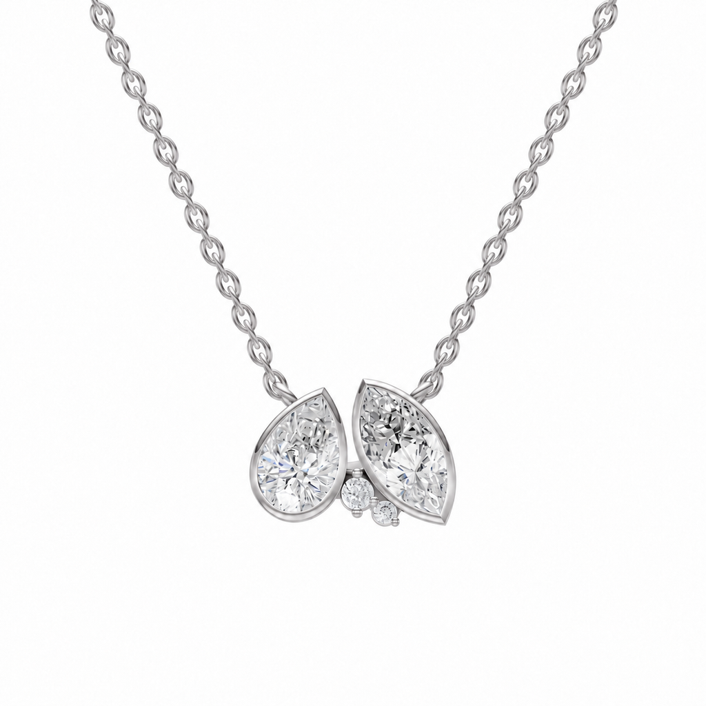 Diamond Leaf Pendant Necklace