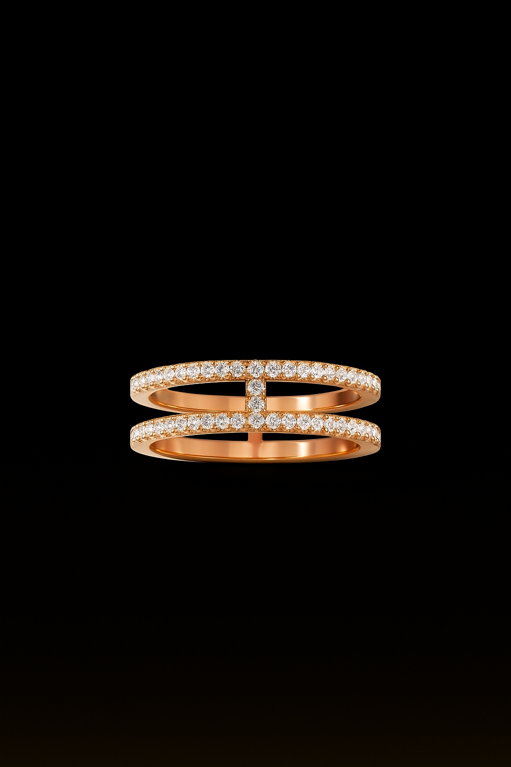 Double Line Pavé Ring
