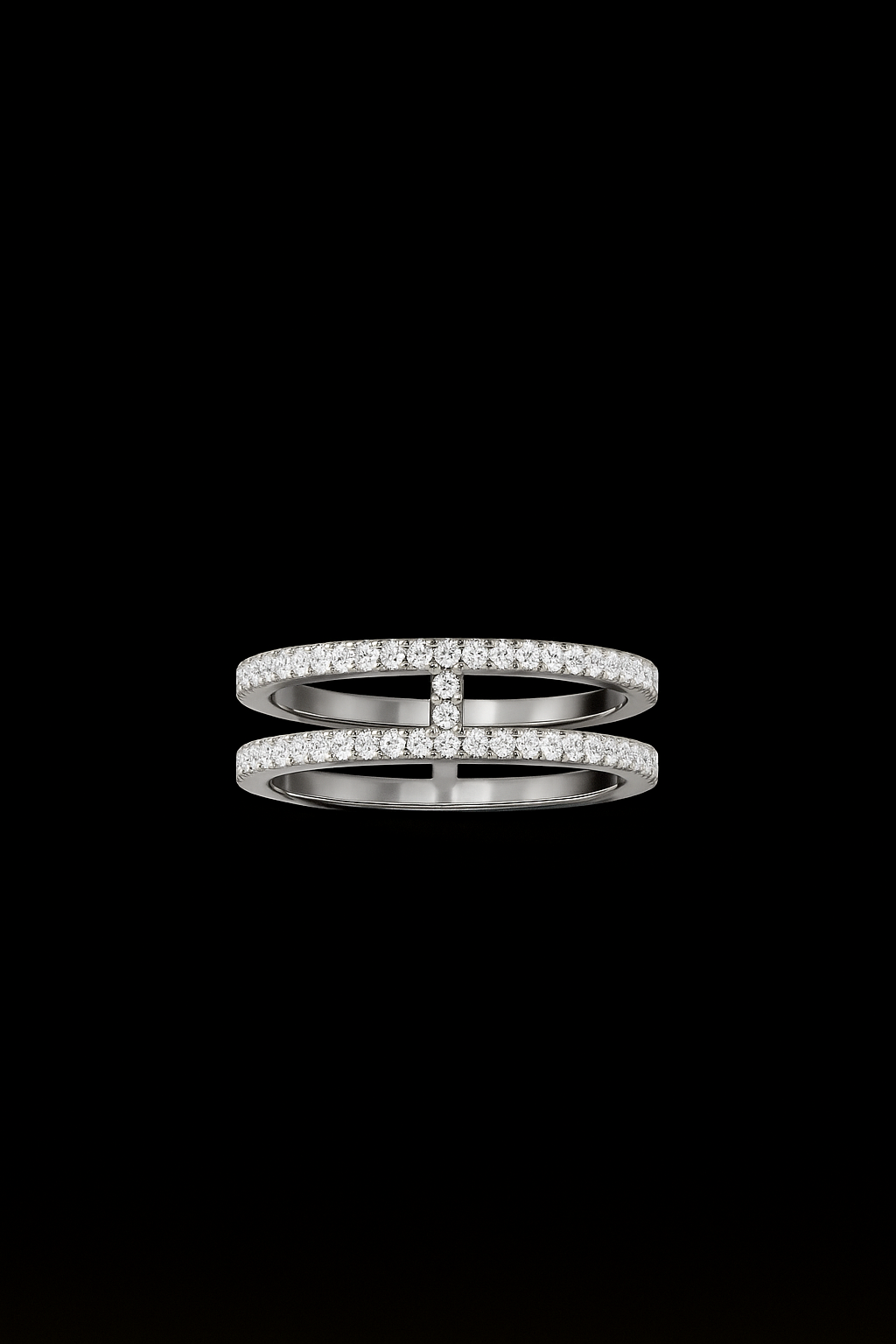 Double Line Pavé Ring