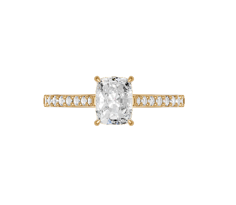 Elongated Cushion Diamond Shoulder Ring