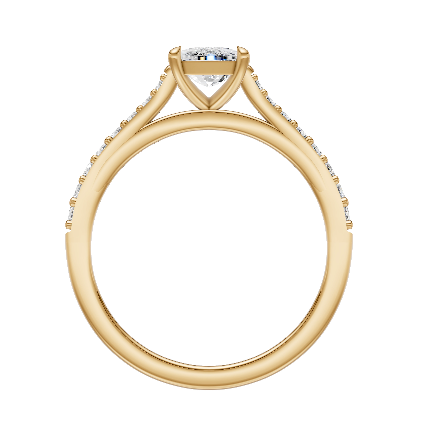Elongated Cushion Diamond Shoulder Ring
