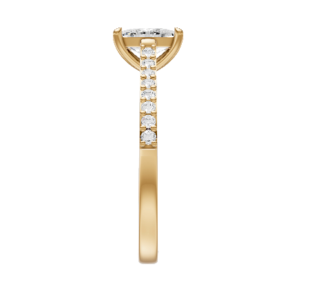 Elongated Cushion Diamond Shoulder Ring