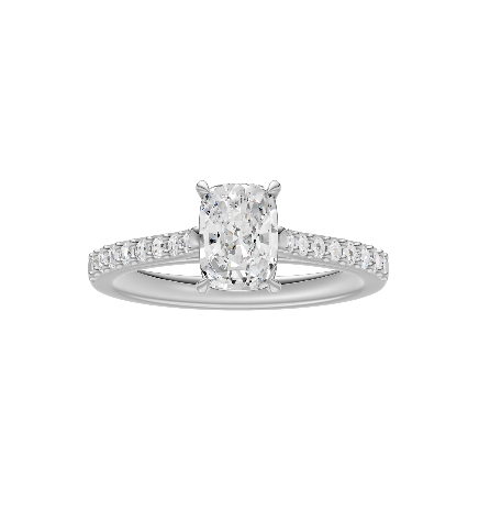 Elongated Cushion Diamond Shoulder Ring