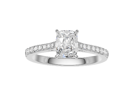 Elongated Cushion Diamond Shoulder Ring