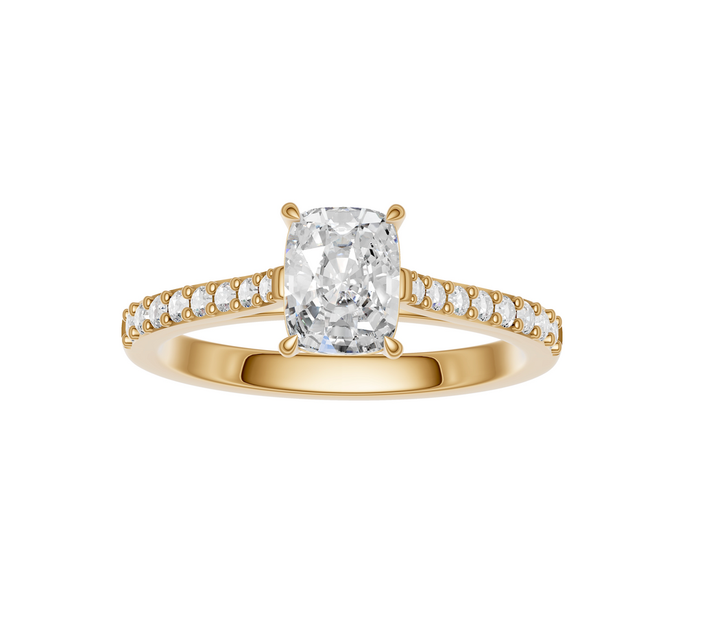 Elongated Cushion Diamond Shoulder Ring
