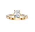Elongated Cushion Diamond Shoulder Ring