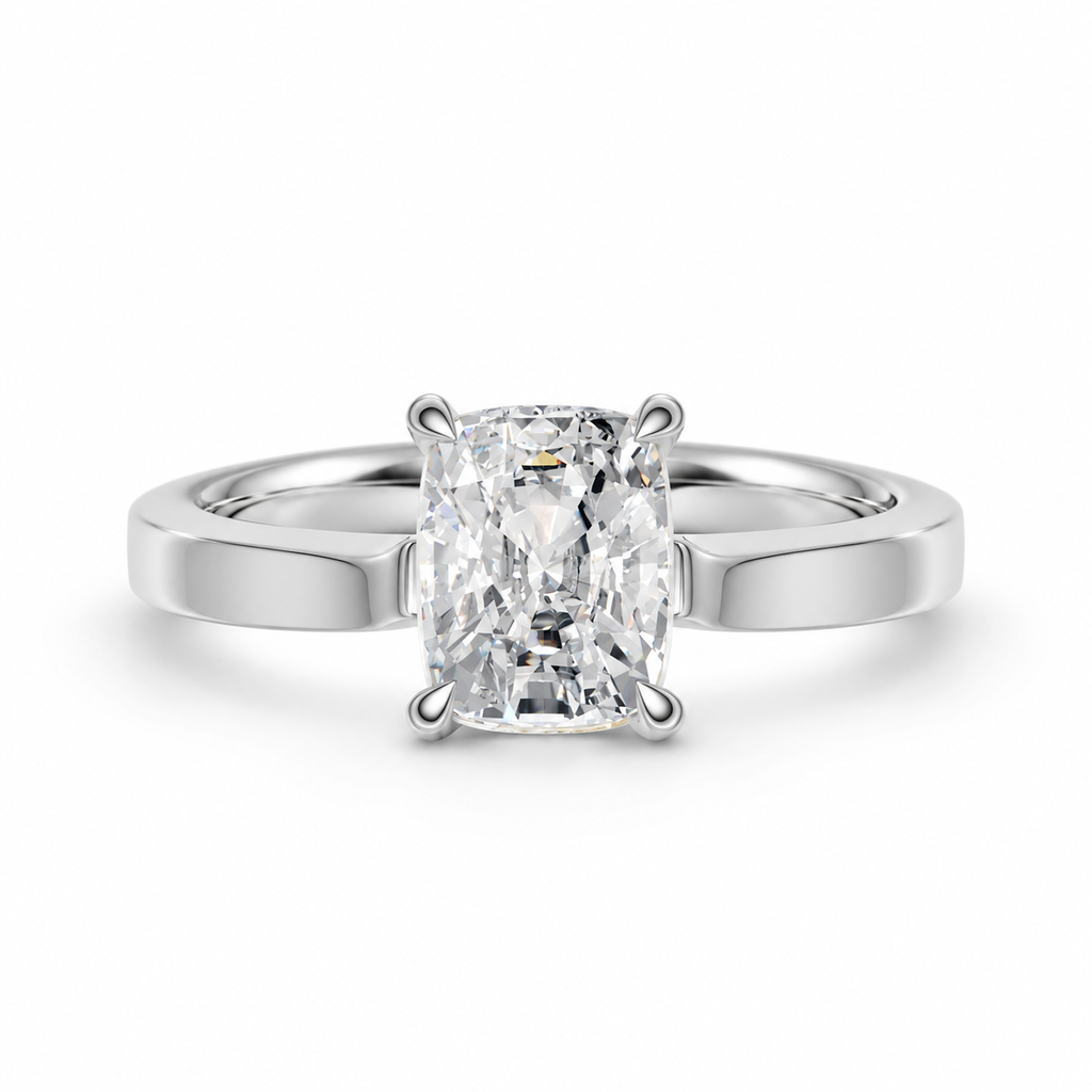 Elongated Cushion Solitaire Ring