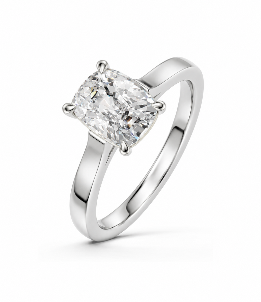 Elongated Cushion Solitaire Ring