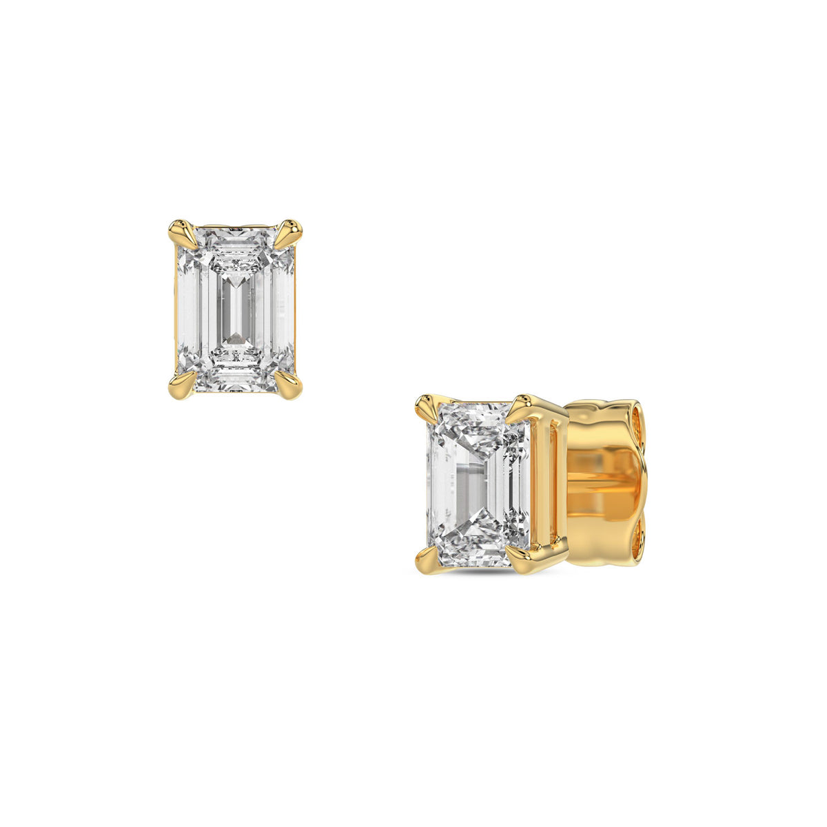 Emerald Diamond Stud Earrings