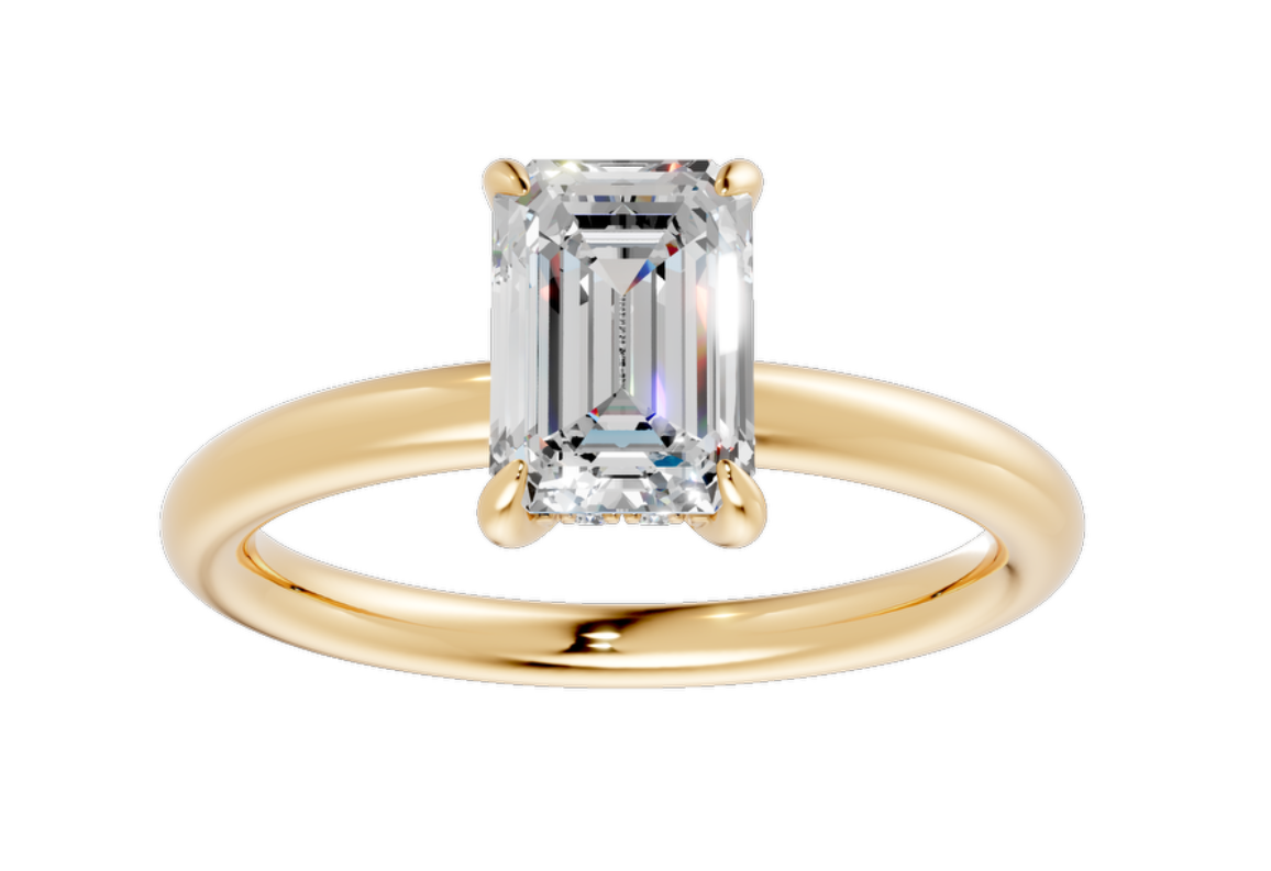 Emerald Hidden Halo Ring