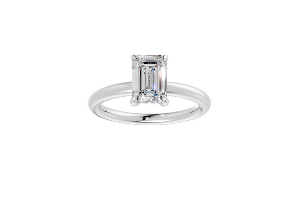 Emerald Hidden Halo Ring
