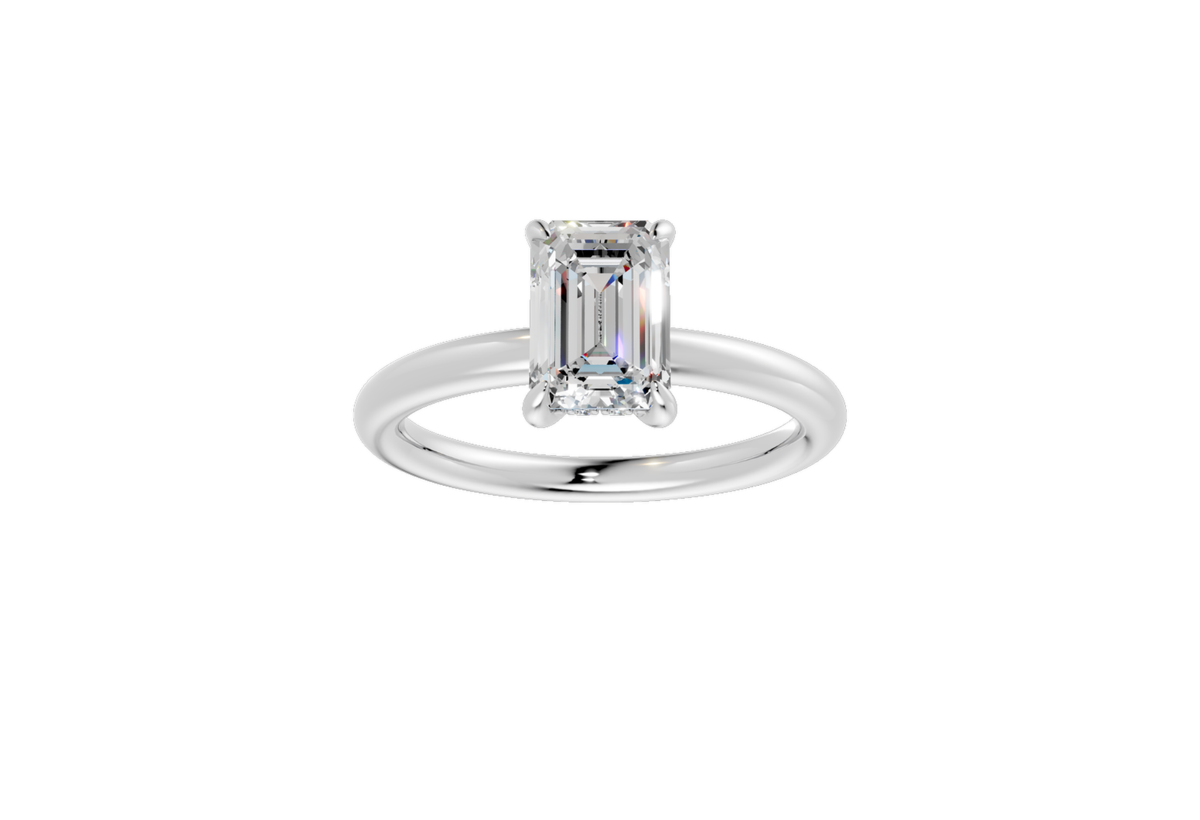 Emerald Hidden Halo Ring