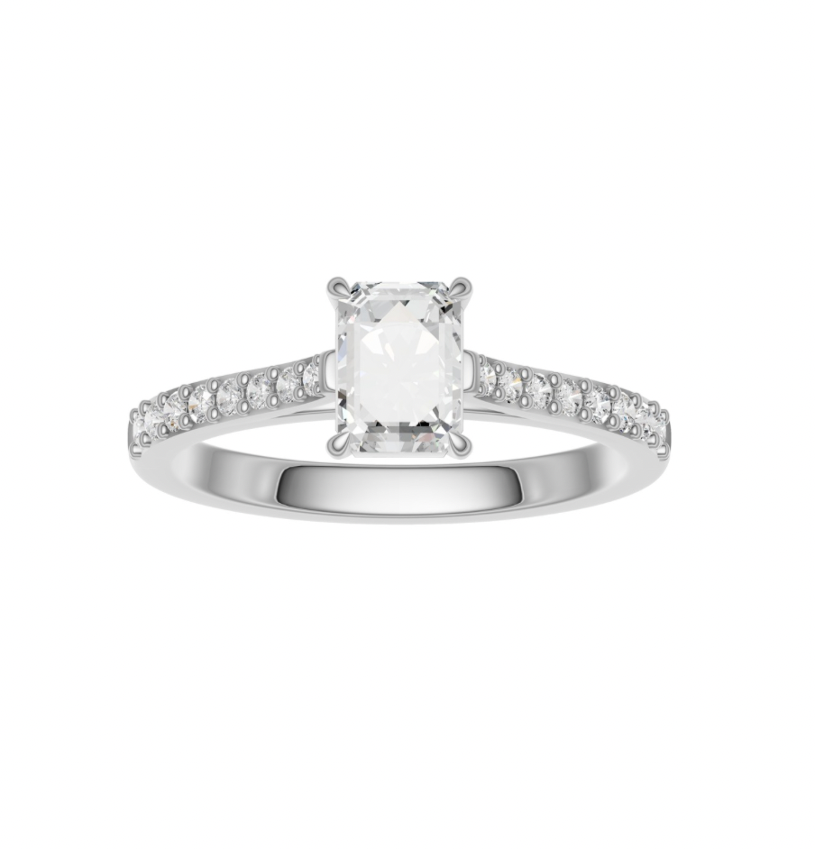 Emerald Diamond Shoulder Ring