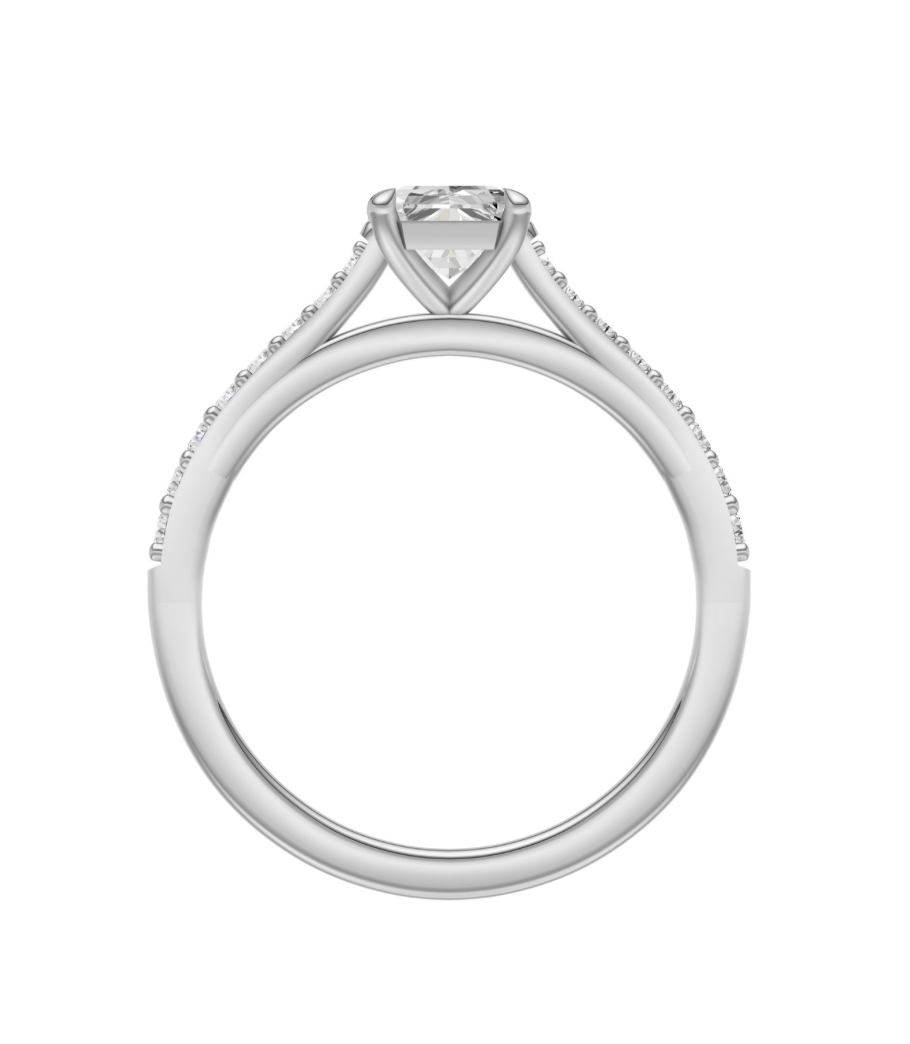 Emerald Diamond Shoulder Ring
