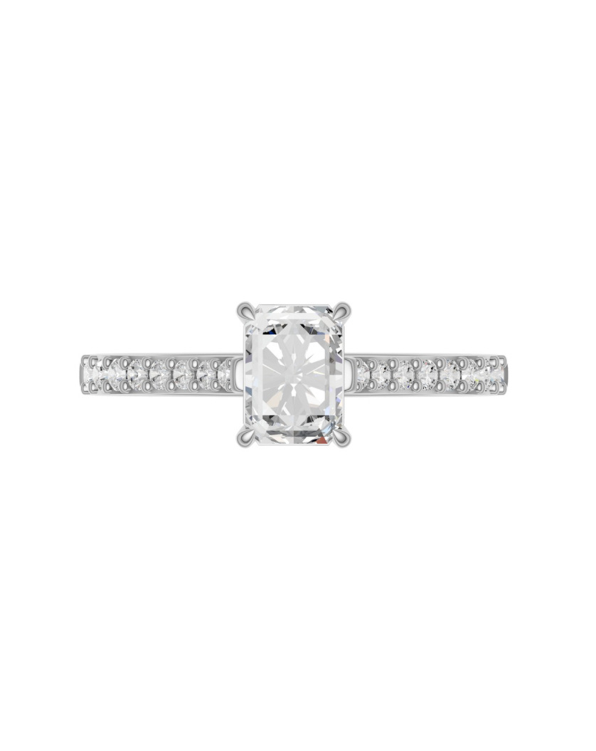 Emerald Diamond Shoulder Ring
