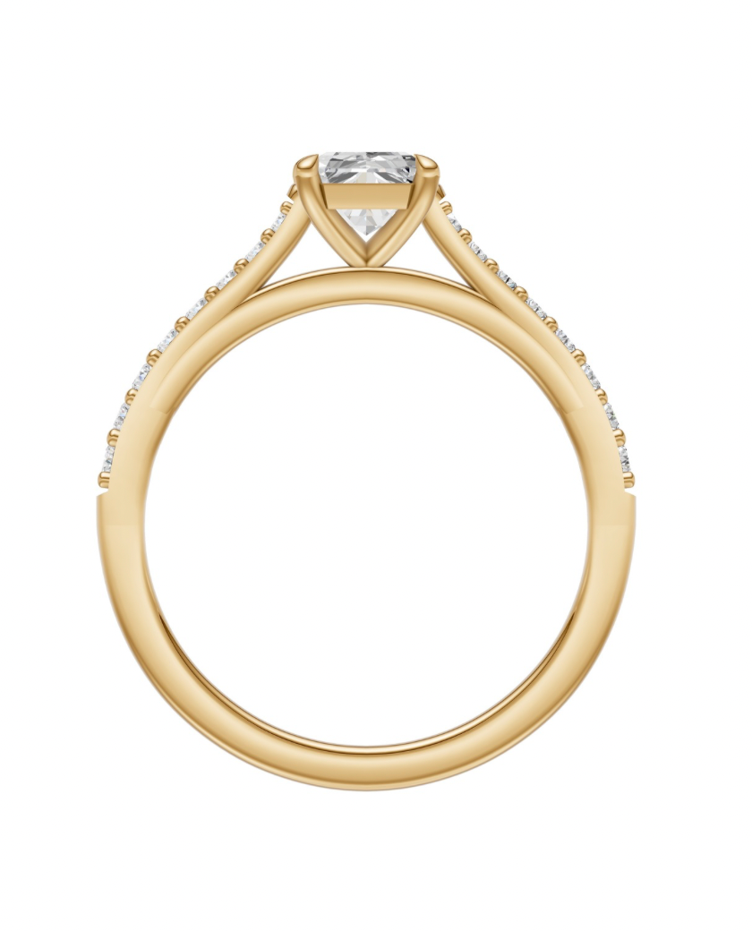 Emerald Diamond Shoulder Ring