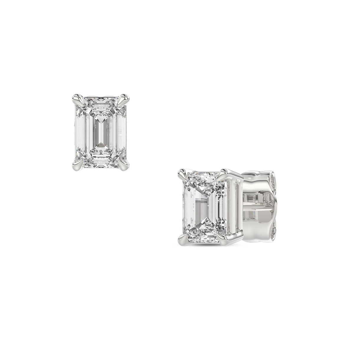 Emerald Diamond Stud Earrings