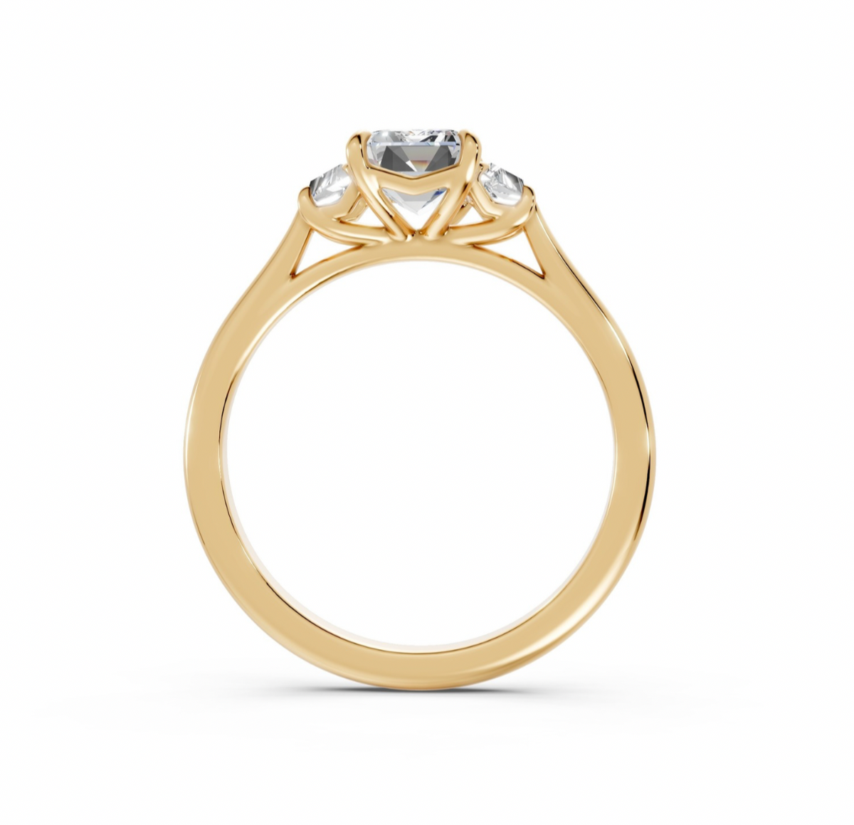 Emerald and Trapezoid Trilogy Ring
