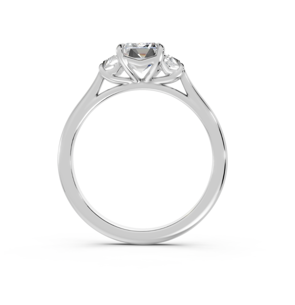 Emerald and Trapezoid Trilogy Ring