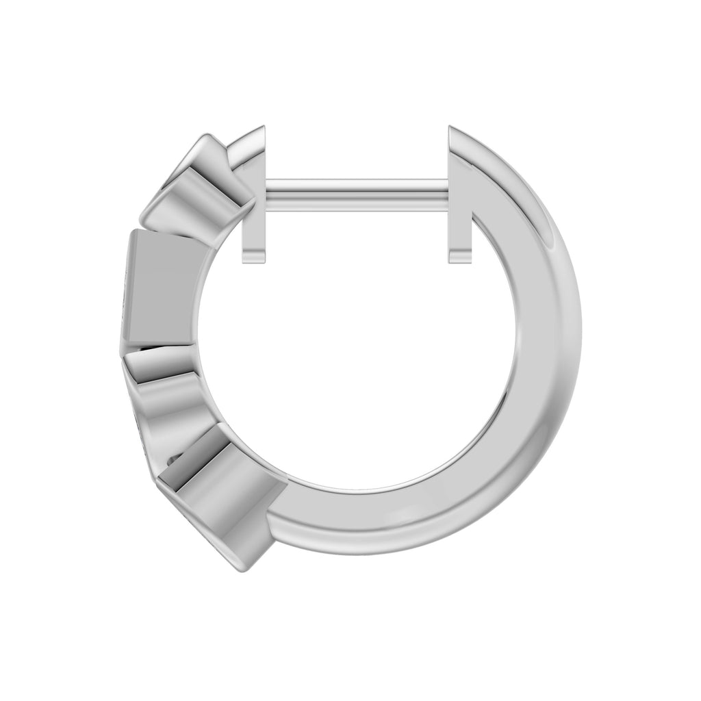 Fancy Shape Bezel Diamond Hoop Earrings