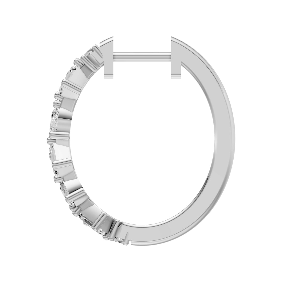 Fancy Shape Claw-Set Diamond Hoop Earrings
